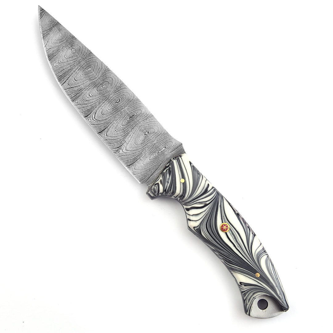 Handmade Damascus Steel Hunting Knife – 11" with Micarta Handle