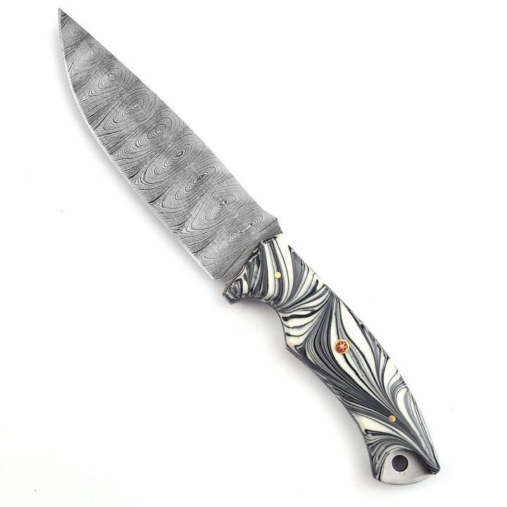 Handmade Damascus Steel Hunting Knife – 11" with Micarta Handle