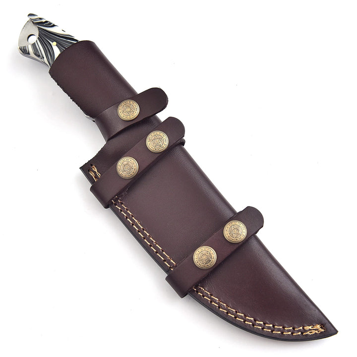 Handmade Damascus Steel Hunting Knife – 11" with Micarta Handle