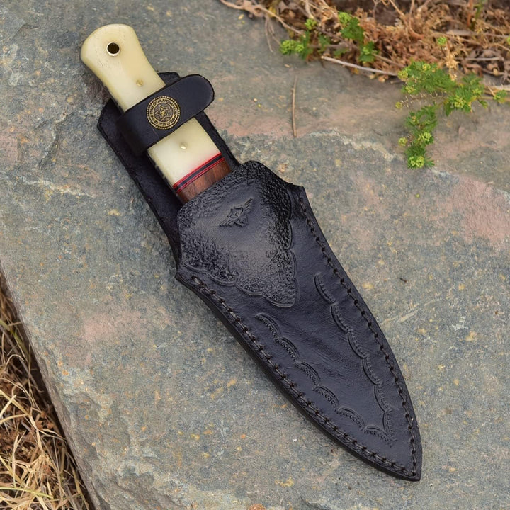 Double Edge Dagger Damascus Steel Hunting Knife